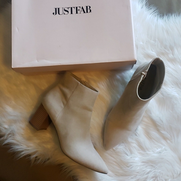 Taupe Faux Suede Ankle Boots - Picture 2 of 3